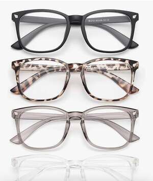 Gaoye Blue Light Blocking Glasses for Men and Women, Square Fashion Frame 3-Pack